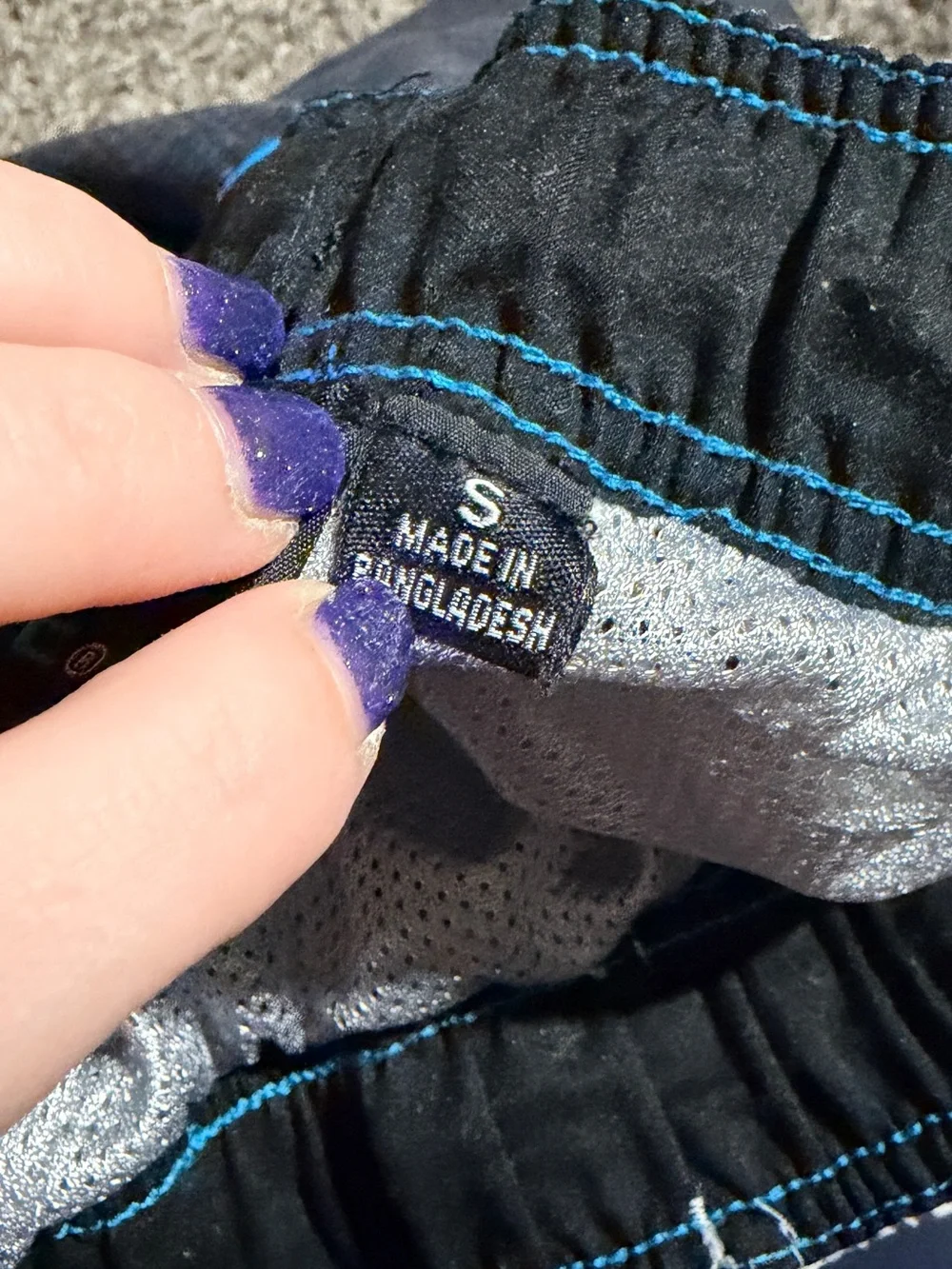 Men's Gray, Blue and Teal Colorblock Swim Trunks size small
